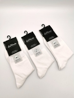 Комплект носков мужских Lumanzhu 7001 белых 41-46, 3 пары