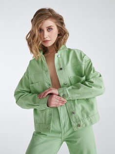 Джинсовая куртка женская Velocity LJCK068 зеленая 4XL