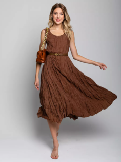Платье женское B.INN.STL 9999 коричневое 42-52 RU