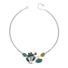 Колье из бижутерного сплава 45 см TARATATA TT-T24-06108-104, бусины/смола/стразы