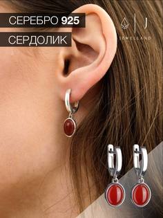 Серьги из серебра Jewelland 232-451, сердолик