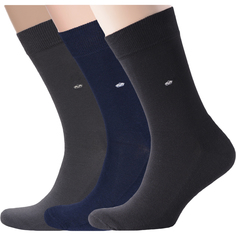 Комплект носков мужских Rusocks 3-M-195 серых, синих, черных 25, 3 пары