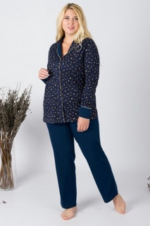 Пижама женская Моя Пижама 0837-1 синяя 50 RU