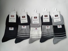 Комплект носков мужских Мастер Хлопка Средние разноцветных 41-47, 5 пар