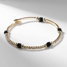 Браслет из бижутерного сплава и меди р.18 Queen Fair 1021859.6, стекло/стразы