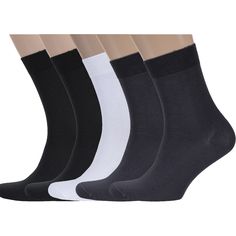 Комплект носков мужских Rusocks 5-М-1134 белый; серый; черный 27, 5 пар