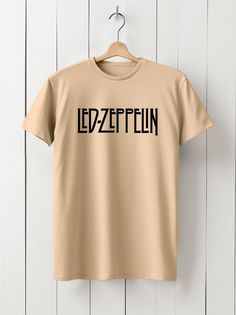 Футболка мужская HYPNOTICA музыка Led Zeppelin - 1561 бежевая 2XL