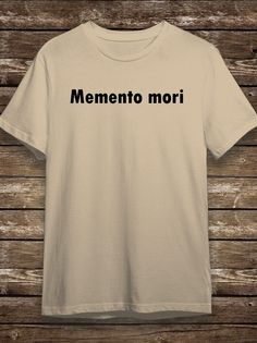 Футболка мужская HYPNOTICA Надписи memento mori - 94 бежевая S