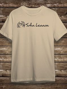 Футболка мужская HYPNOTICA музыка John Lennon - 1629 бежевая XS