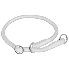 Ошейник-удавка для собак V.I.Pet с 2-я кольцами, белый, нейлон, 13 мм x 90 см