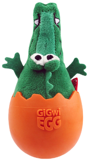 Игрушка для собак GiGwi Крокодил-неваляшка с пищалкой 14см