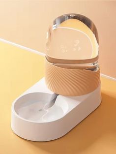 Автопоилка для животных COSY оранжево-белая, пластик, 3,5 л, 33х30х16,5 см