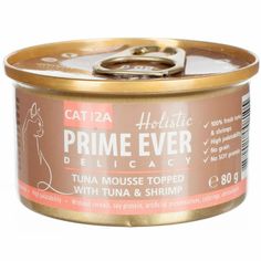 Влажный корм для кошек Prime Ever Delicacy Мусс с тунцом и креветками, 80 г