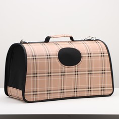 Сумка-переноска для животных Пижон, каркасная Клетка, розовая, текстиль, 53 х 22 х 29 см