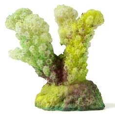Коралл для аквариума ГРОТАКВА Рога, светящийся, зеленый, акрил, 5 x 3,5 x 5 см