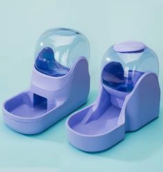 Автопоилка и Автокормушка для животных COSY фиолетовые, пластик, 2 шт 2л и 3,8л 35х29х17см