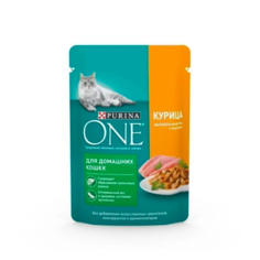 Влажный корм для кошек Purina One с курицей и морковью, 75г