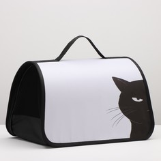 Сумка - переноска для животных Пижон, белая, текстиль, 40 х 25 х 25 см