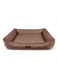 Лежанка для собак Салика съёмный чехол коричневый антивандальная ткань рогожка 90х70 см