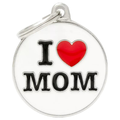 Медальон на ошейник Круг Я Люблю Маму CH17MLOVEMOM адресник маленький No Brand