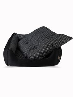 Лежанка для собак Салика, съёмная подушка, черная, ткань, бязь, синтепух, 63х60 см