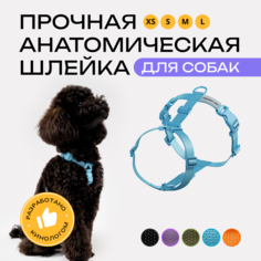 Шлейка для собак PRO COMFORT, анатомическая, голубая, полиэстер, размер ХS