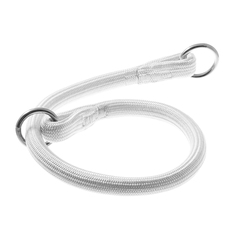 Ошейник-удавка для собак V.I.Pet с 2-я кольцами, белый, нейлон, 13 мм x 45 см