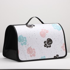 Сумка - переноска для животных Пижон, белая, текстиль, 45 х 25 х 30 см