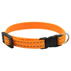 Ошейник для собак Fresh Line со светоотражающей нитью апельсиновый, обхват шеи 35-55см No Brand