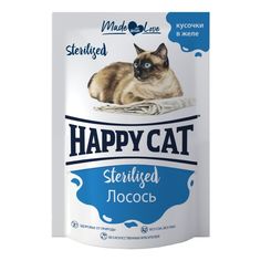 Влажный корм Happy Cat Sterilised лосось кусочки в желе для кошек 85 г х 24 шт