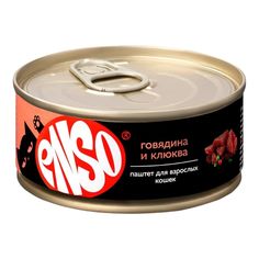 Влажный корм Enso паштет с говядиной и клюквой для кошек 100 г ЭНСО