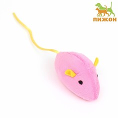 Игрушка для кошек "Мышь с кошачьей мятой", 5 см, розовая Пижон
