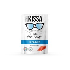 Влажный корм "Kissa" для кошек, рыба в соусе, 75 г (28 шт.) No Brand