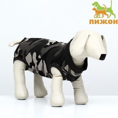 Попона послеоперационная, хлопок, размер L (ДС 41, ОГ 46-58 см, вес 15-30 кг), камуфляж Пижон