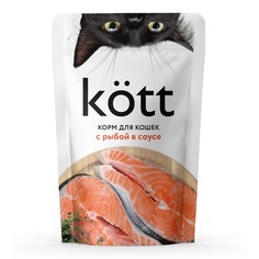 Влажный корм "Kott" для кошек, рыба в соусе, 75 г (28 шт.) No Brand
