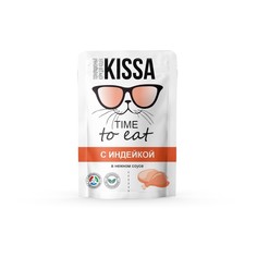 Влажный корм "Kissa" для кошек, индейка в соусе, 75 г (28 шт.) No Brand