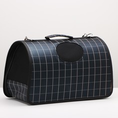 Сумка-переноска для животных Пижон Клетка, черная, текстиль, 43 х 21 х 26 см