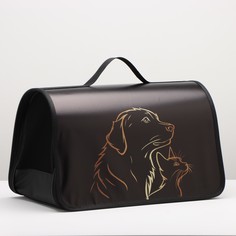 Сумка - переноска для животных Пижон, черная, текстиль, 45 х 25 х 30 см