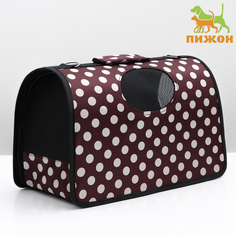 Сумка-переноска для животных Пижон, коричневая, текстиль, 40 х 21 х 27 см