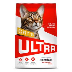 Сухой корм Ultra Аппетитные кружочки с курицей для взрослых кошек 1,5 кг No Brand