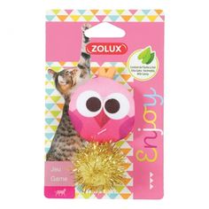 Игрушка для кошек Zolux Совенок с кошачьей мятой розовая