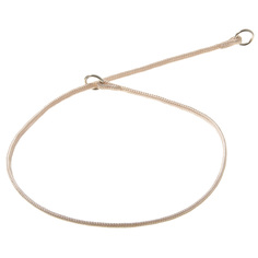 Ошейник-удавка для собак V.I.Pet с 2-я кольцами, слоновая кость, нейлон, 3 мм x 50 см