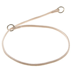 Ошейник-удавка для собак V.I.Pet с 2-я кольцами, слоновая кость, нейлон, 3 мм x 40 см