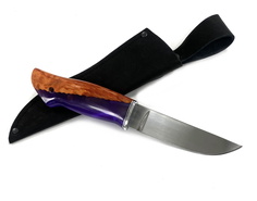 Нож МП Носорог, Х12МФ, стабилизированная карельская береза, акрил аметист