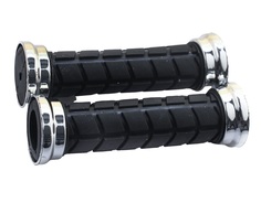 Грипсы велосипедные резиновые (ободок хром) DS D.S