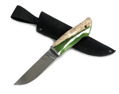 Нож МП Носорог, Х12МФ, стабилизированная карельская береза, акрил зелёный