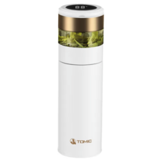 Термос для заваривания чая с датчиком температуры Tomic 350 ml белый
