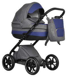 Коляска 2 в 1 Caretto Onyx On 01 серый, синий
