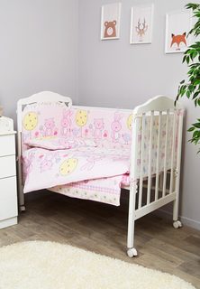 Комплект детского постельного белья Сонный гномик Акварель розовый