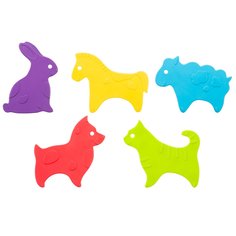 Антискользящие мини-коврики ROXY-KIDS для ванны Серия ANIMALS в ассортименте. 5 шт.